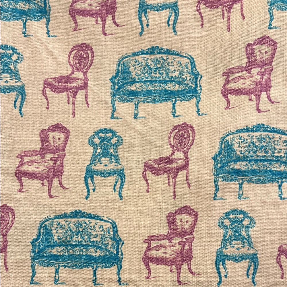 Victorian Chairs in Tan by Wild Apple for David Textiles 4 Yards